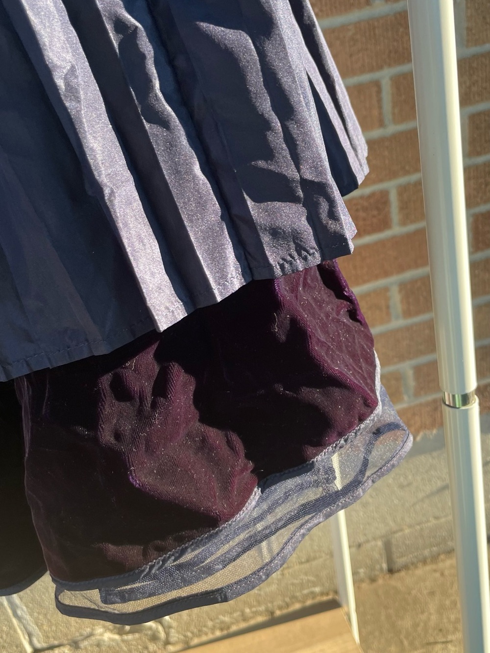 Complice Navy & Dark Purple Layered Pleated Puffy Skirt